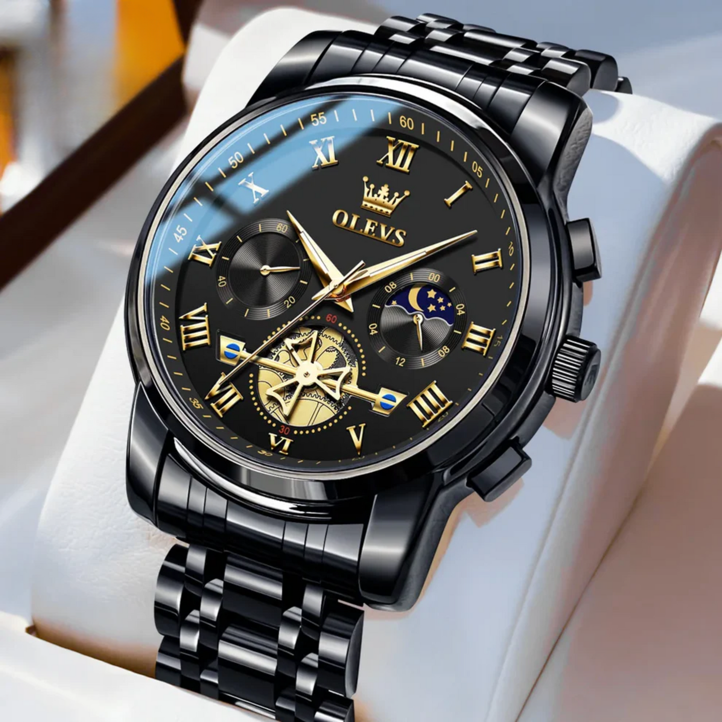 Luxury Men’s Skeleton Watch with Full Features