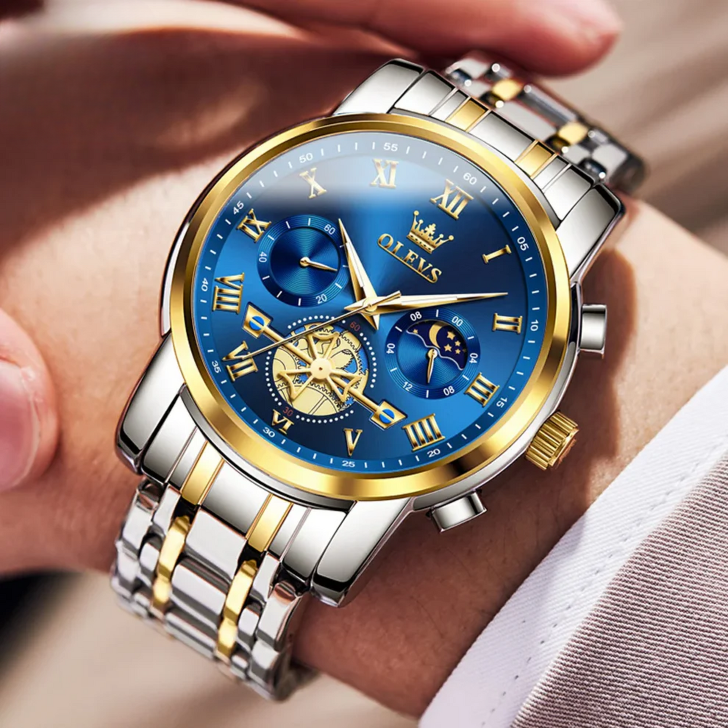 Luxury Men’s Skeleton Watch with Full Features
