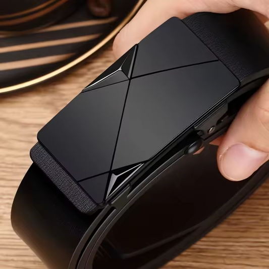Stylish Men's Faux Leather Belt - Work and Business Belts with Automatic Buckle