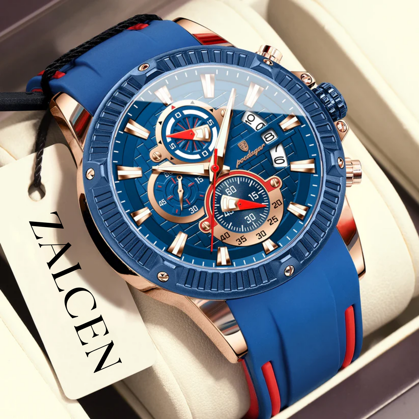 Men’s Sport Watch with Silicone Strap — Bold Design & Versatile Look