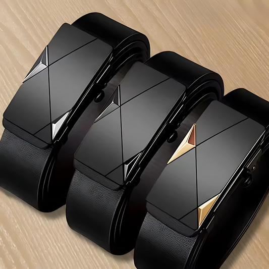 Stylish Men's Faux Leather Belt - Work and Business Belts with Automatic Buckle