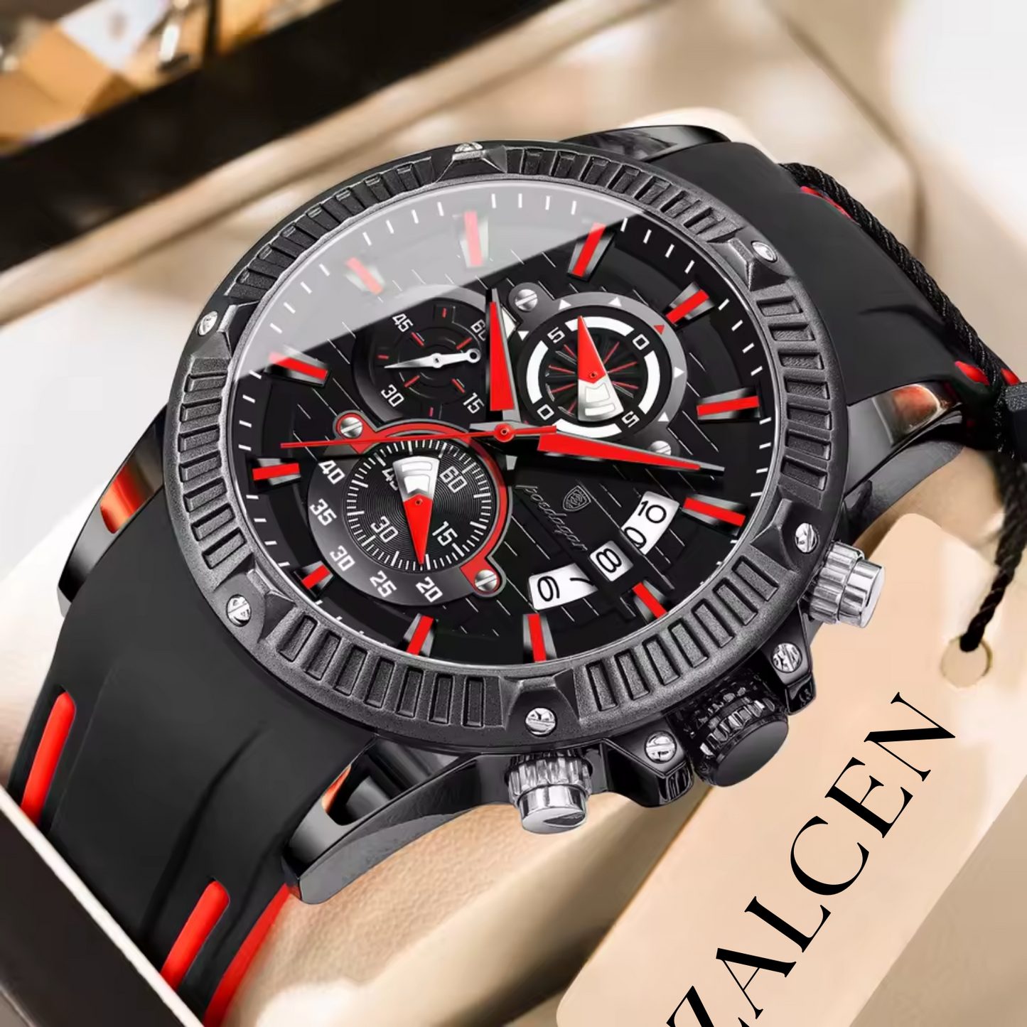 Men’s Sport Watch with Silicone Strap — Bold Design & Versatile Look