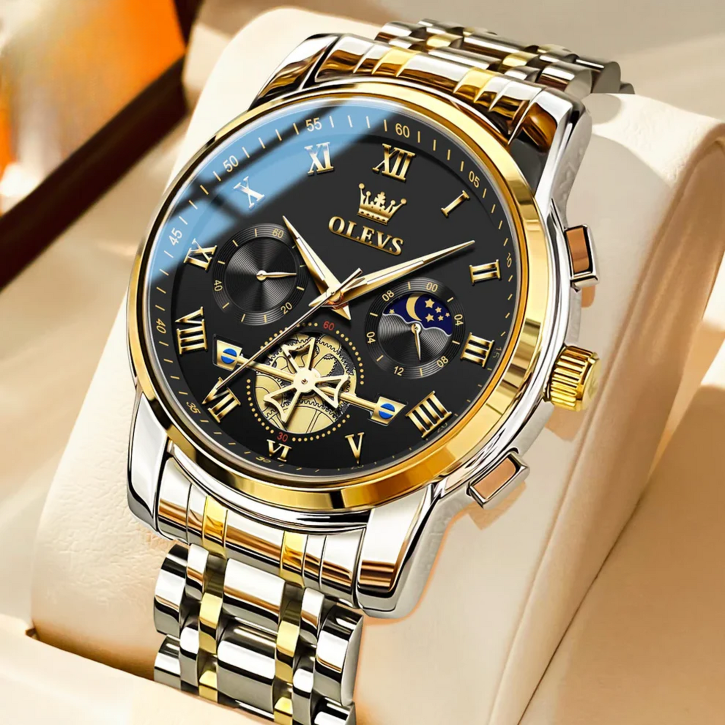 Luxury Men’s Skeleton Watch with Full Features