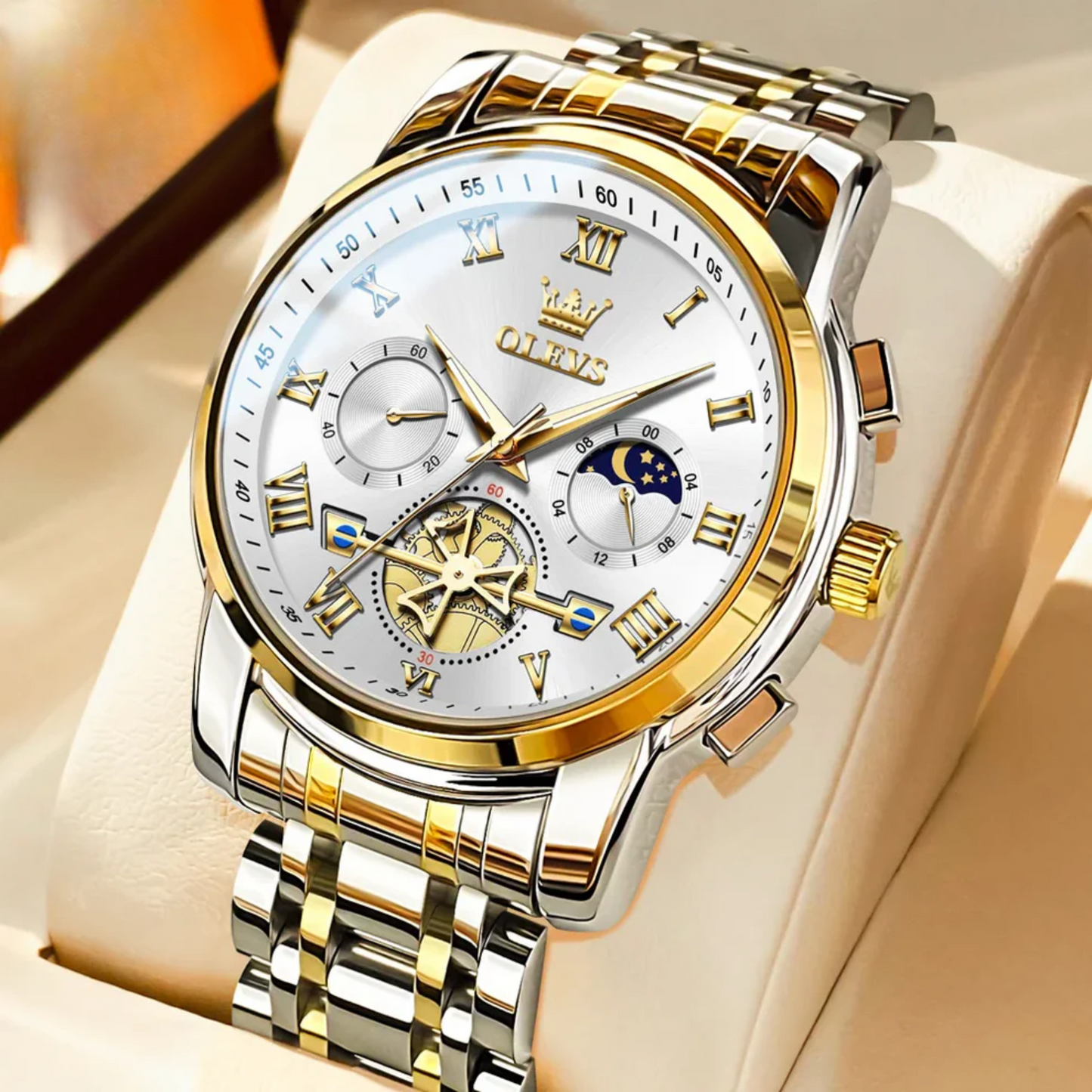 Luxury Men’s Skeleton Watch with Full Features