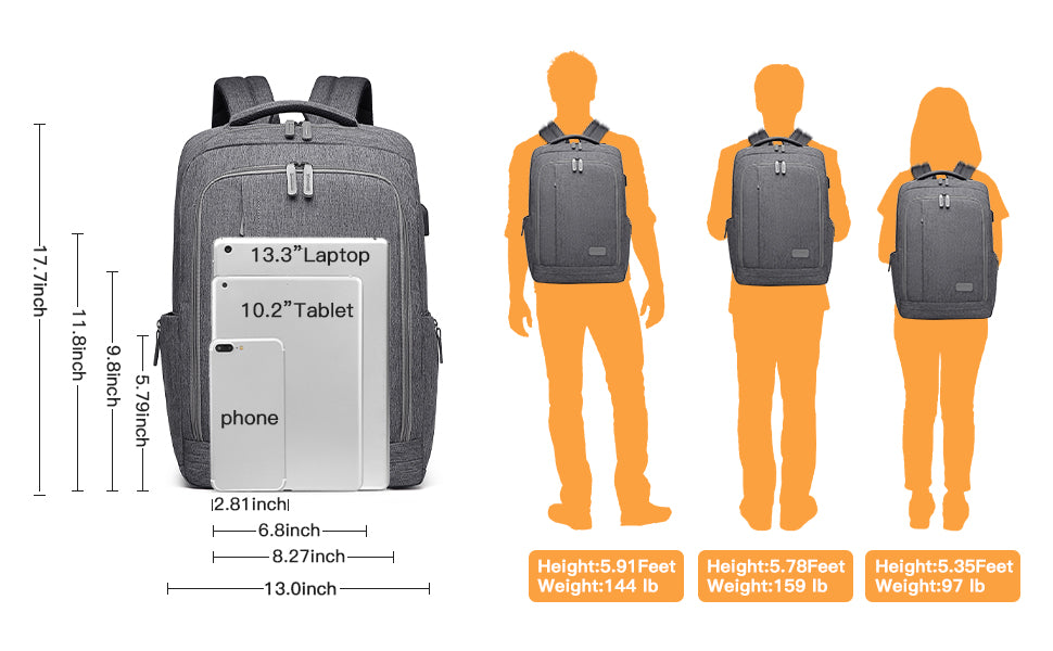 Lightweight Laptop Backpack – Slim Water-Resistant Daypack for Travel, Work & School