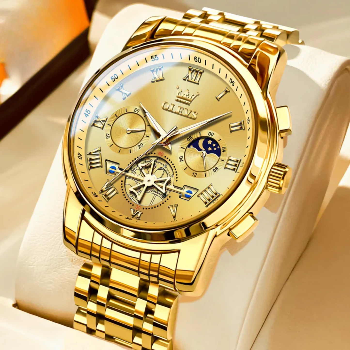 Luxury Men’s Skeleton Watch with Full Features