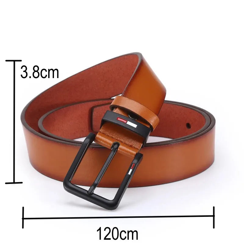 Men’s Genuine Leather Belt with Metal Buckle – Durable, Adjustable, and Stylish