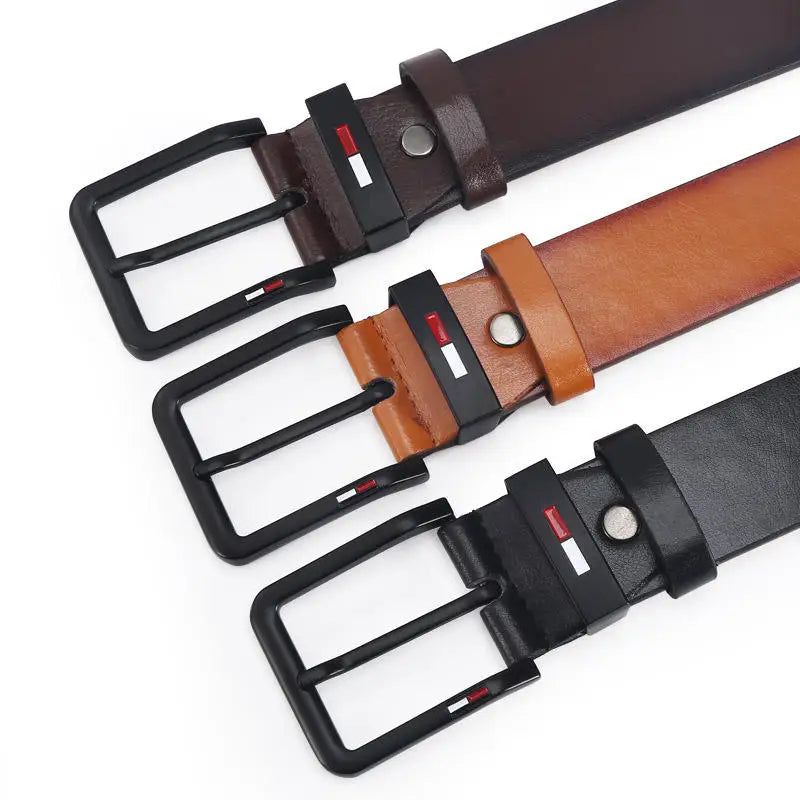 Men’s Genuine Leather Belt with Metal Buckle – Durable, Adjustable, and Stylish