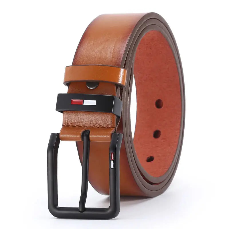 Men’s Genuine Leather Belt with Metal Buckle – Durable, Adjustable, and Stylish