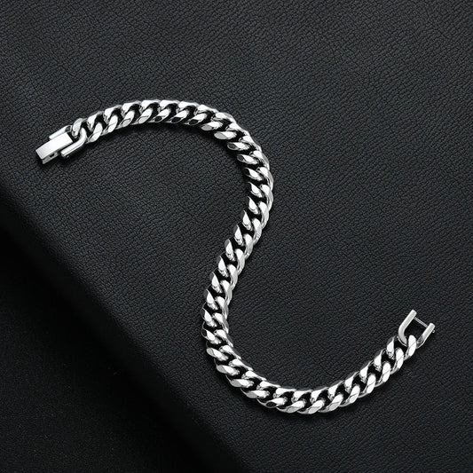 Men’s Stainless Steel Cuban Link Bracelet – Gold, Black and Silver