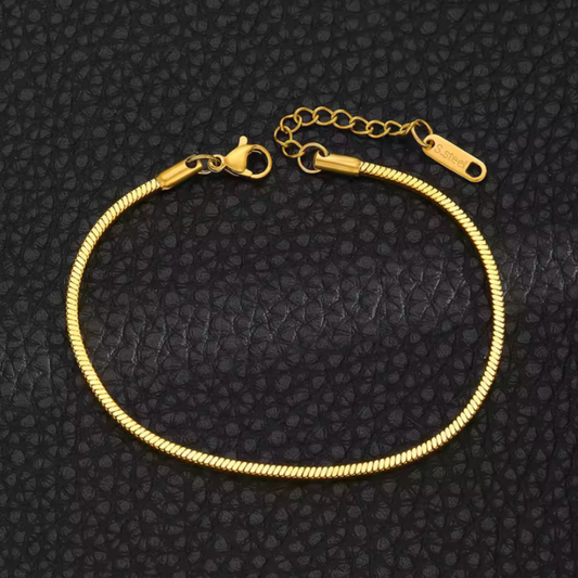 Men’s Slim Stainless Steel Bracelet – Gold or Silver