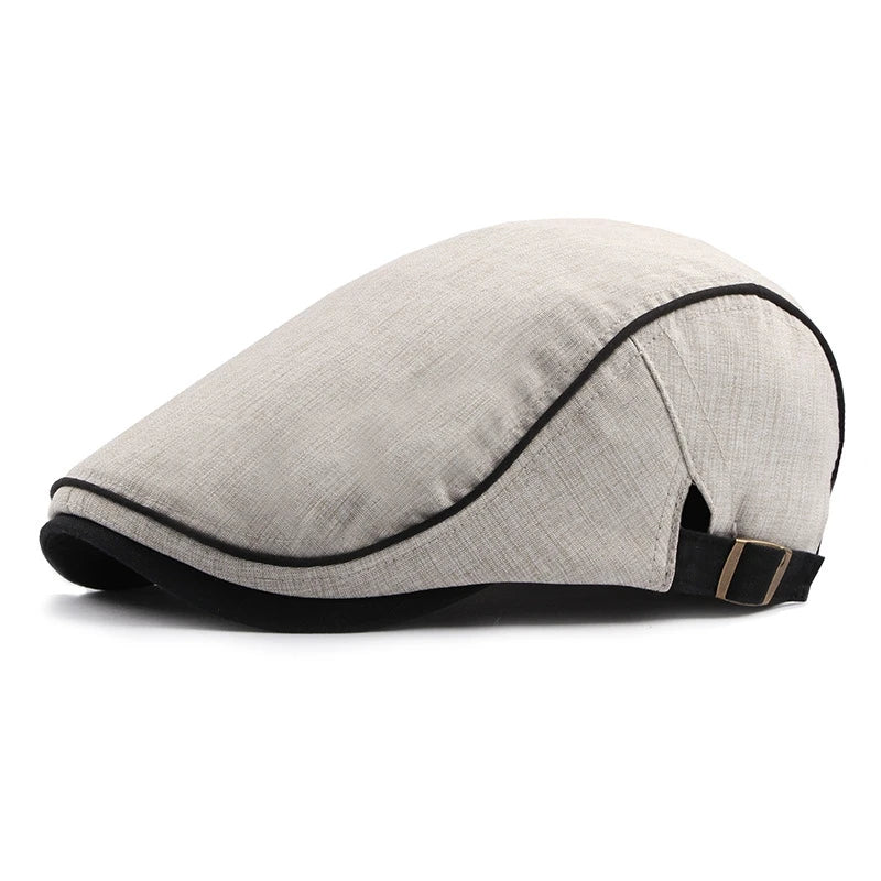 Men's Beret in Plain Fabric With Contrasting Finish