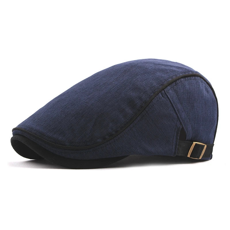 Men's Beret in Plain Fabric With Contrasting Finish