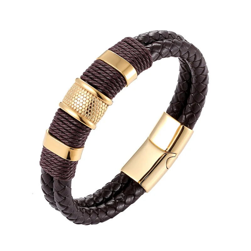 Men’s Premium Braided Leather Bracelet – Strength and Style