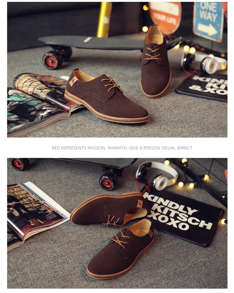 Oxford-Schuhe aus Wildleder und Leder für Herren – klassische Freizeitschuhe