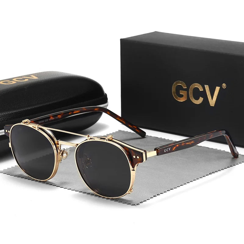 Men’s Sunglasses – Retro Style with UV400 Protection, Polarized and Removable Lenses