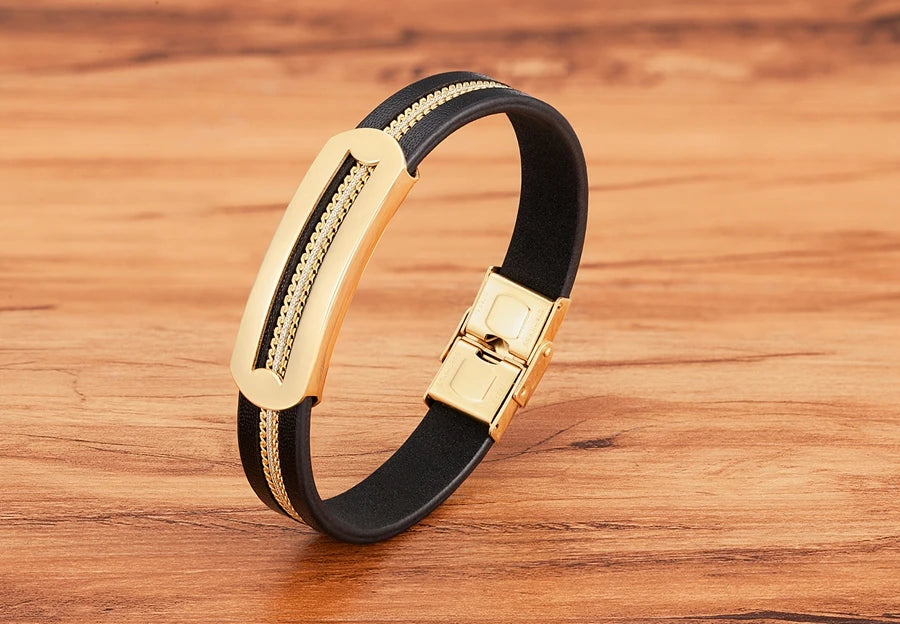Men’s Minimalist Leather Bracelet – Subtle Elegance