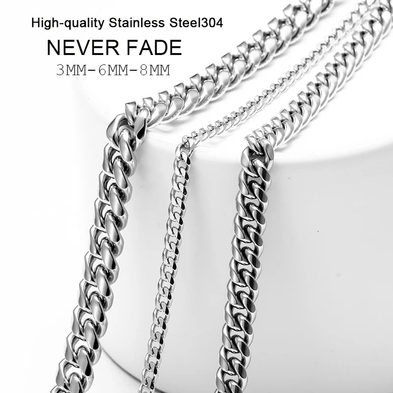 Men’s Stainless Steel Necklace – Cuban Link Style