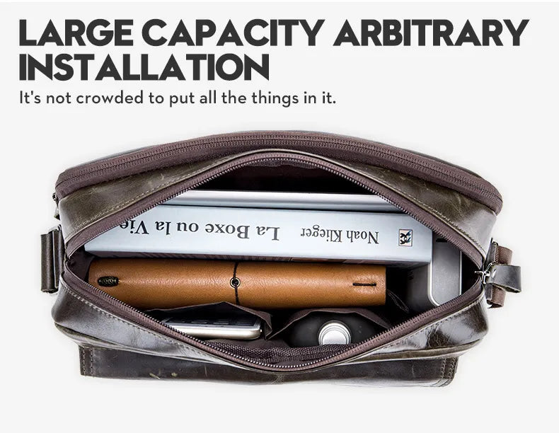 Men’s Leather Messenger Bag – Classic Style and High Durability