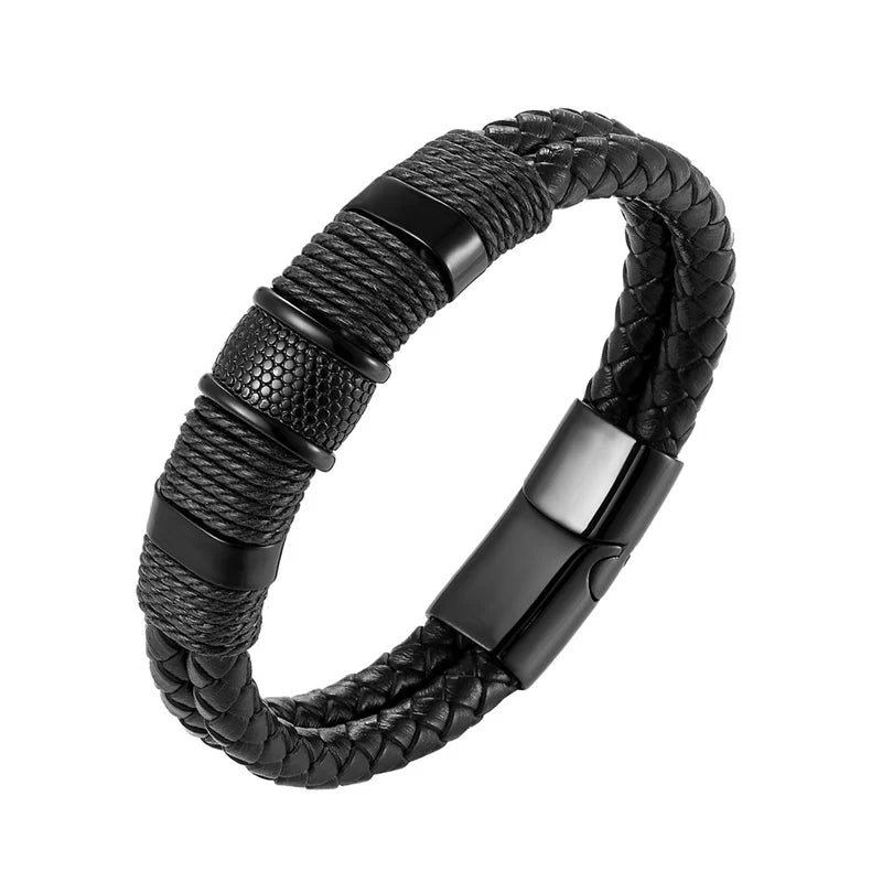Men’s Premium Braided Leather Bracelet – Strength and Style