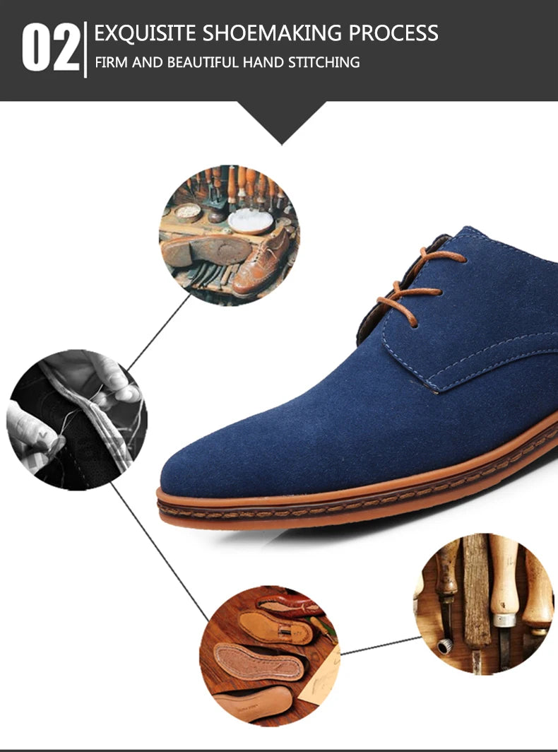 Oxford-Schuhe aus Wildleder und Leder für Herren – klassische Freizeitschuhe