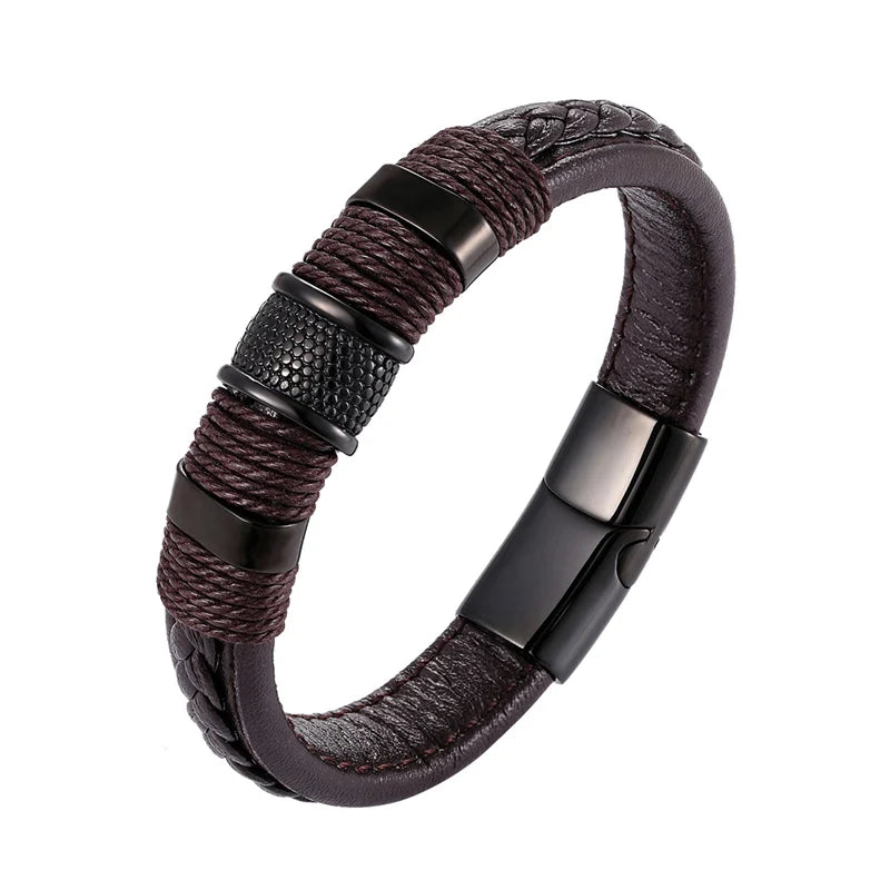 Men’s Premium Braided Leather Bracelet – Strength and Style