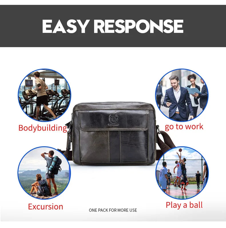 Men’s Leather Messenger Bag – Classic Style and High Durability