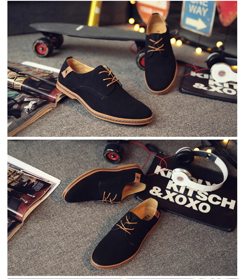 Oxford-Schuhe aus Wildleder und Leder für Herren – klassische Freizeitschuhe
