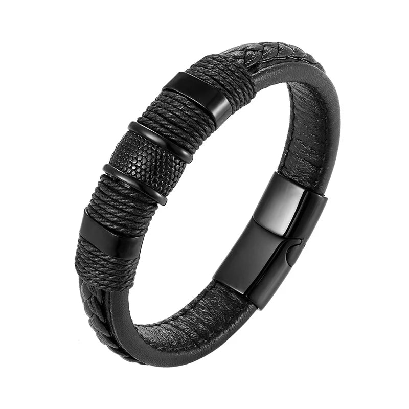 Men’s Premium Braided Leather Bracelet – Strength and Style