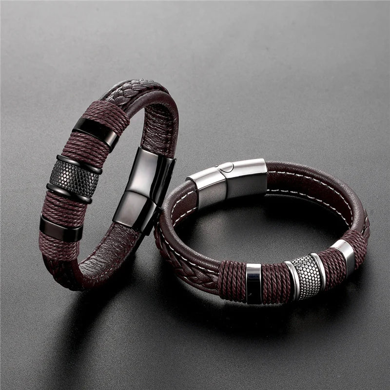 Men’s Premium Braided Leather Bracelet – Strength and Style