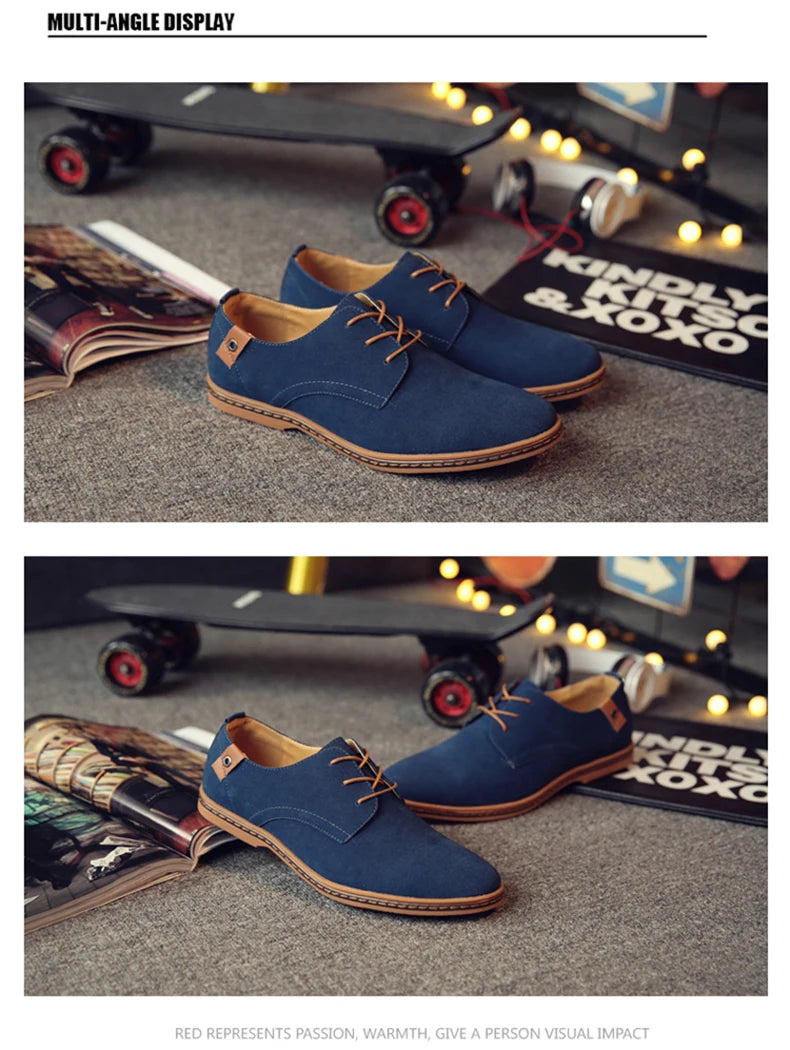 Oxford-Schuhe aus Wildleder und Leder für Herren – klassische Freizeitschuhe