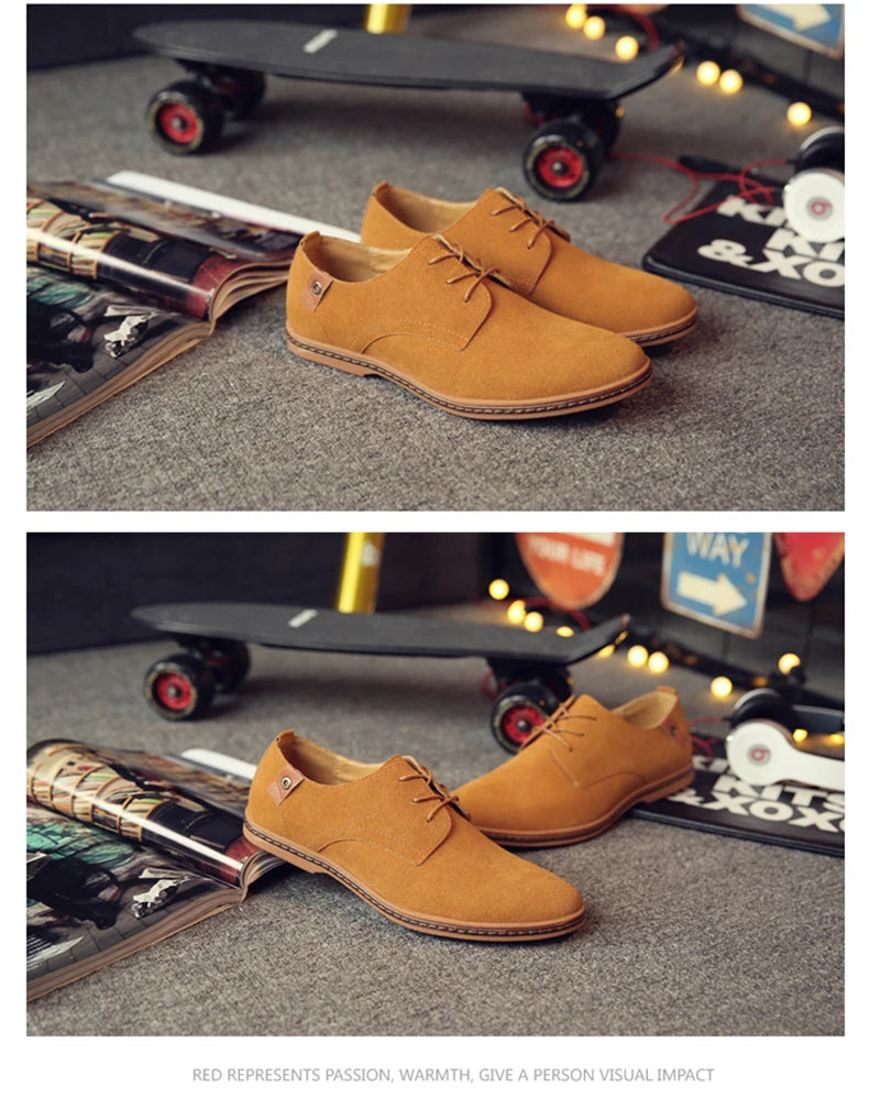 Oxford-Schuhe aus Wildleder und Leder für Herren – klassische Freizeitschuhe