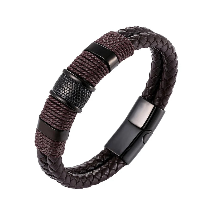 Men’s Premium Braided Leather Bracelet – Strength and Style