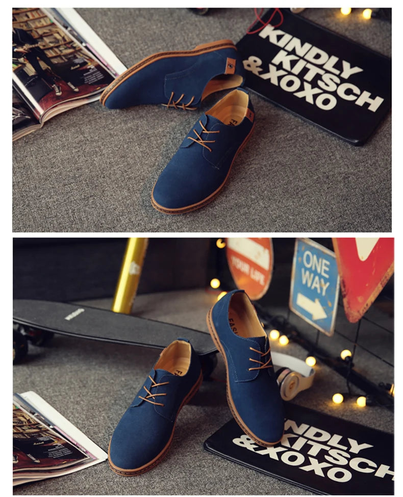 Oxford-Schuhe aus Wildleder und Leder für Herren – klassische Freizeitschuhe