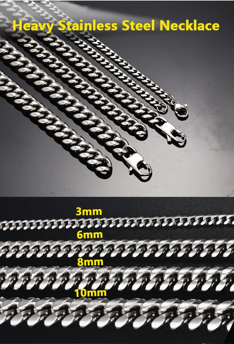 Men’s Stainless Steel Necklace – Cuban Link Style