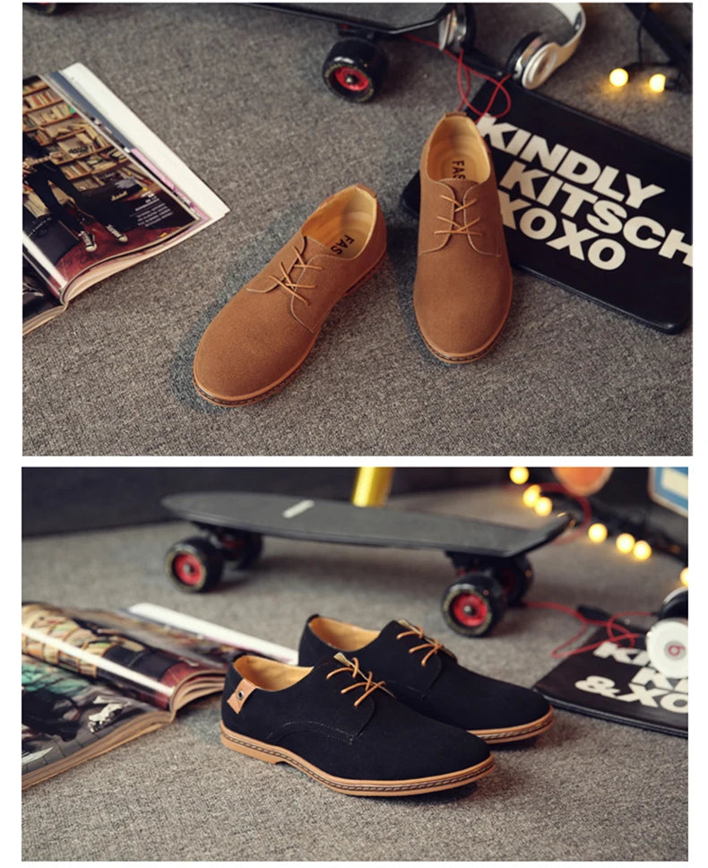 Oxford-Schuhe aus Wildleder und Leder für Herren – klassische Freizeitschuhe
