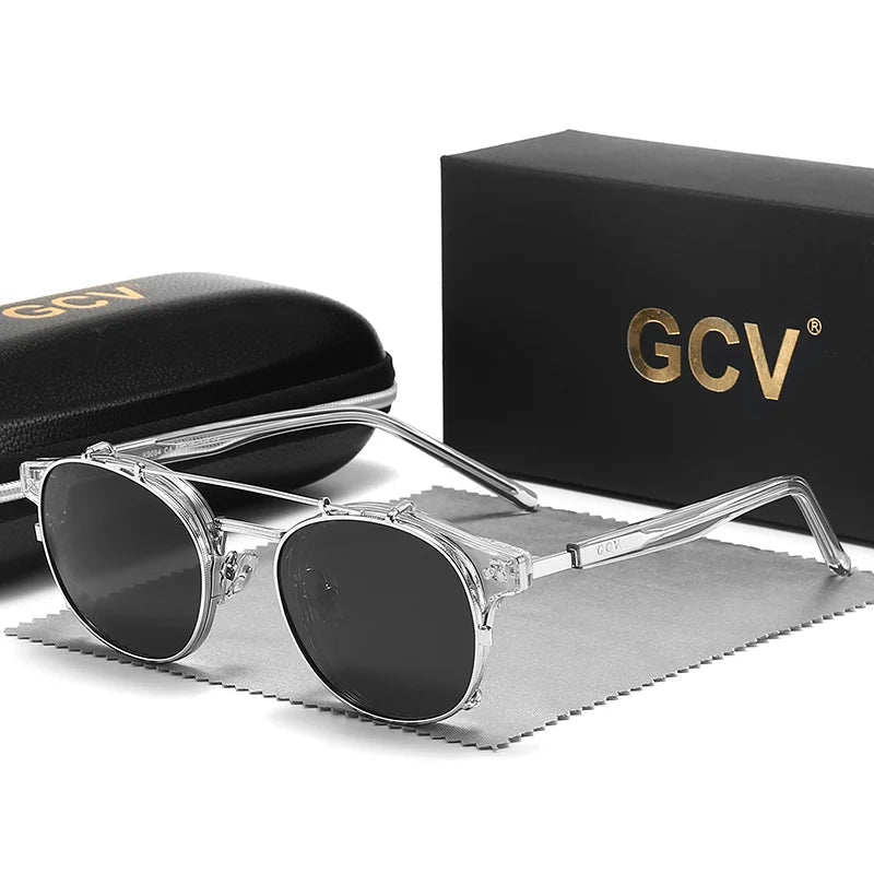 Men’s Sunglasses – Retro Style with UV400 Protection, Polarized and Removable Lenses