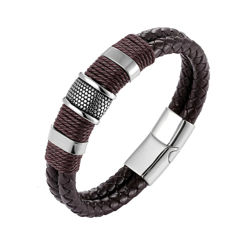 Men’s Premium Braided Leather Bracelet – Strength and Style