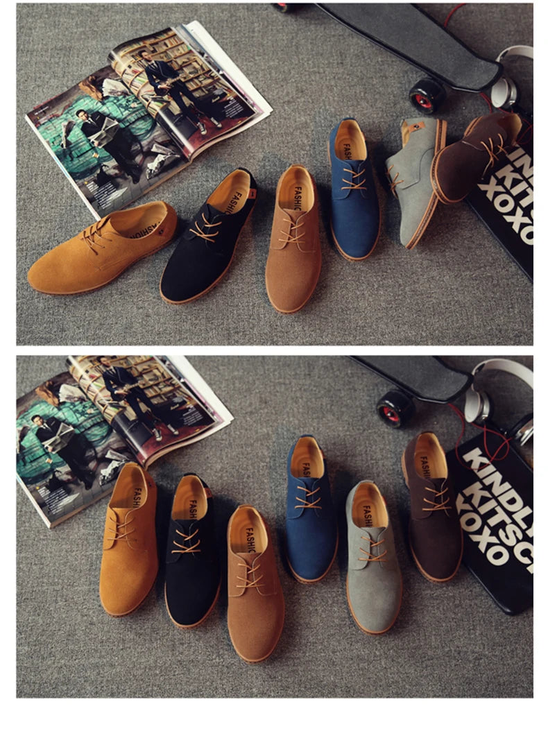 Oxford-Schuhe aus Wildleder und Leder für Herren – klassische Freizeitschuhe