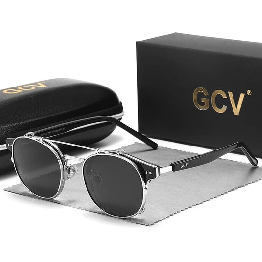 Men’s Sunglasses – Retro Style with UV400 Protection, Polarized and Removable Lenses