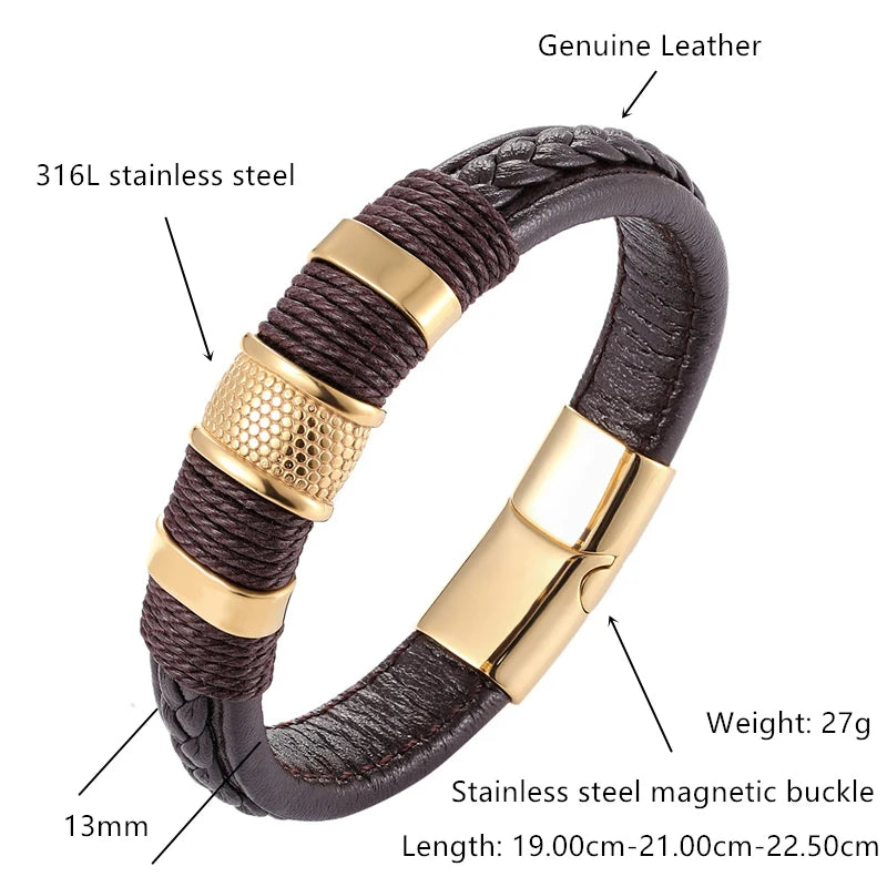 Men’s Premium Braided Leather Bracelet – Strength and Style