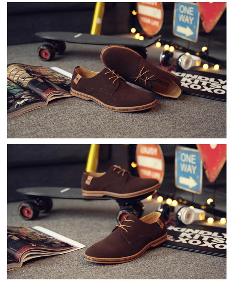 Oxford-Schuhe aus Wildleder und Leder für Herren – klassische Freizeitschuhe