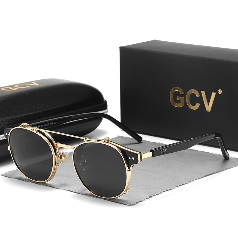 Men’s Sunglasses – Retro Style with UV400 Protection, Polarized and Removable Lenses