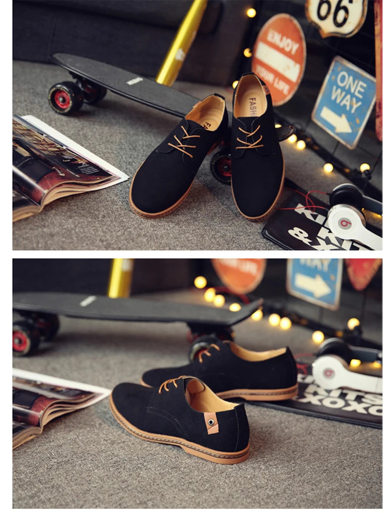 Oxford-Schuhe aus Wildleder und Leder für Herren – klassische Freizeitschuhe