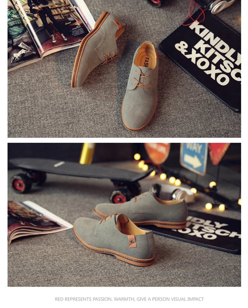 Oxford-Schuhe aus Wildleder und Leder für Herren – klassische Freizeitschuhe