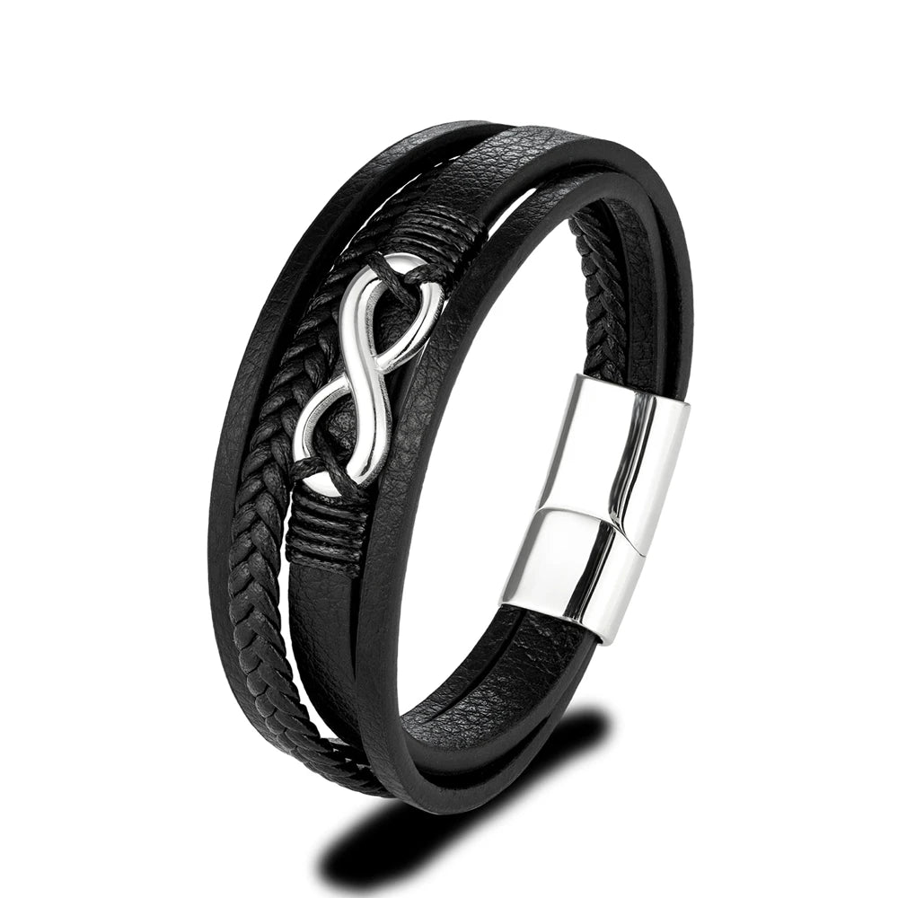 Classic Men Infinity Bracelet - Metallic Detail