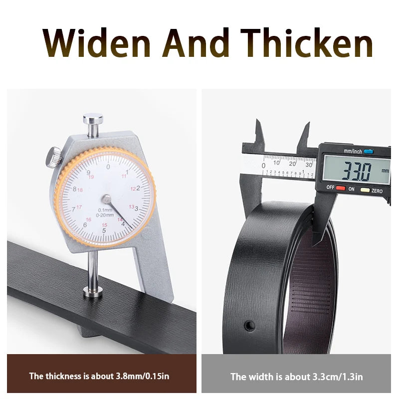 Men’s Leather Belt with Automatic Ratchet Buckle – Elegant and Adjustable
