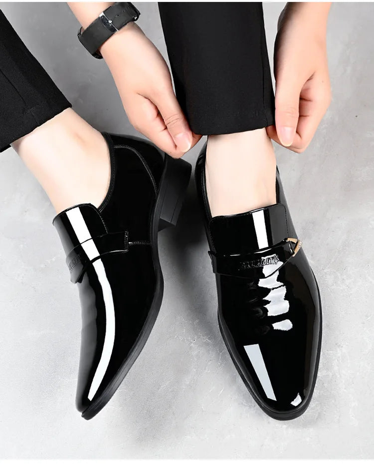 Herren Lackleder - Businessschuhe, Spitze Schuhspitze