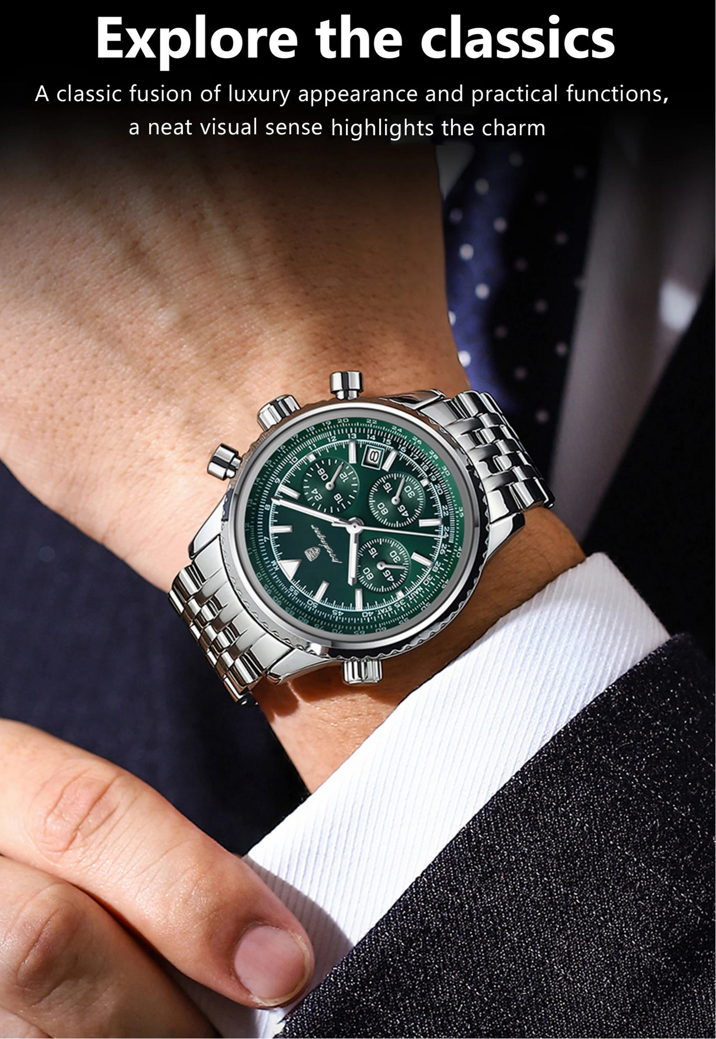 Luxury Men’s Watch with Functional Chronograph