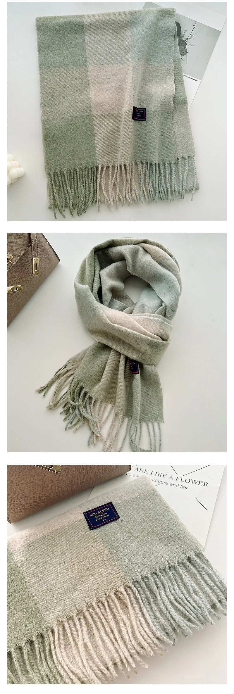 Classic Checkered Scarf with Fringes – Style and Comfort
